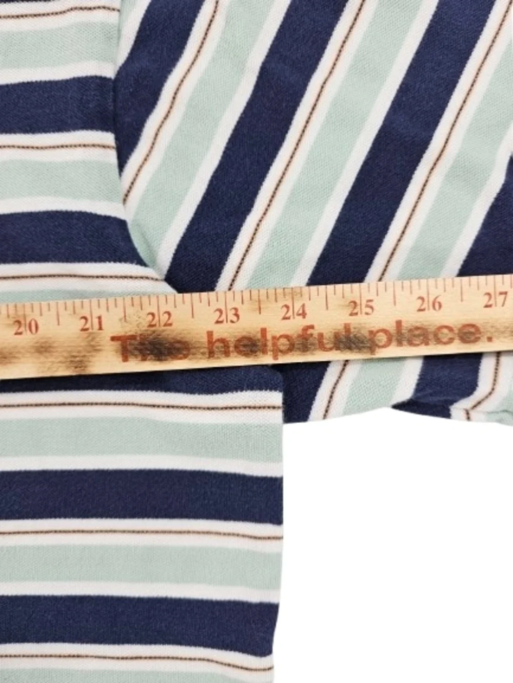 Vintage Polo Ralph Lauren Orange Pony Men XL Blue Teal Navy Striped Ribbed Shirt